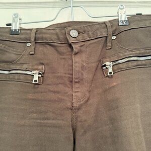 ARMY GREEN JEANS WITH COOL ZIPPERS BY RTA MADE IN LA IN SIZE 29